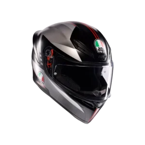 K1 S LAP MATT BLACK/GREY/RED - MOTORBIKE FULL FACE HELMET DOT (E2206)